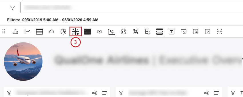 Click the scatter widget and drag it to your dashboard canvas