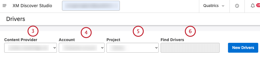Select content provider, account and project. Enter the name of the driver in the Find Drivers box to find it