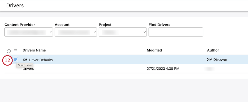 Define default settings for drivers.