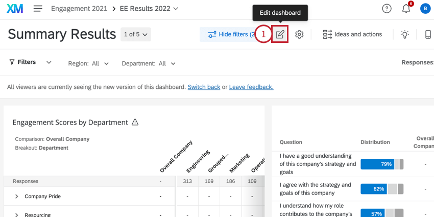 the edit button at the top of a dashboard