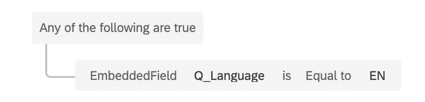 Condition saying if Q_Language is equal to EN