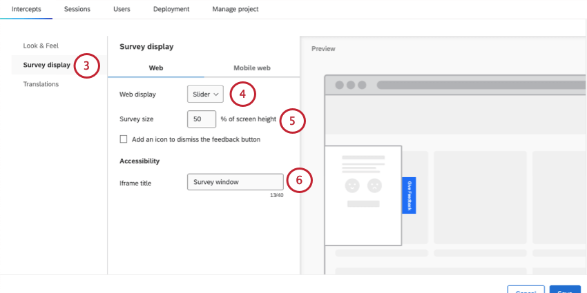 editing a feedback button to a slider