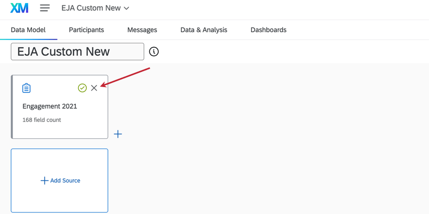 clicking the X to delete a source