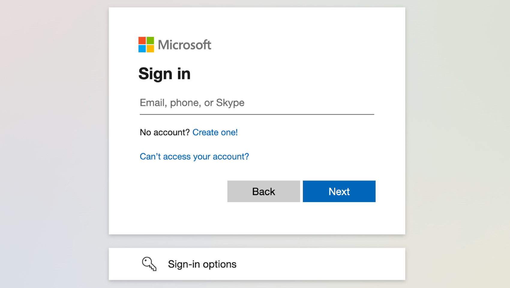 signing into Microsoft