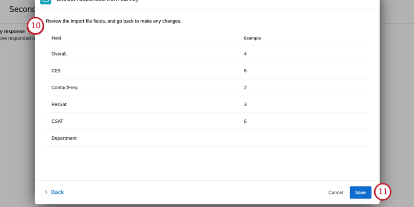 Image of last screen previewing fields