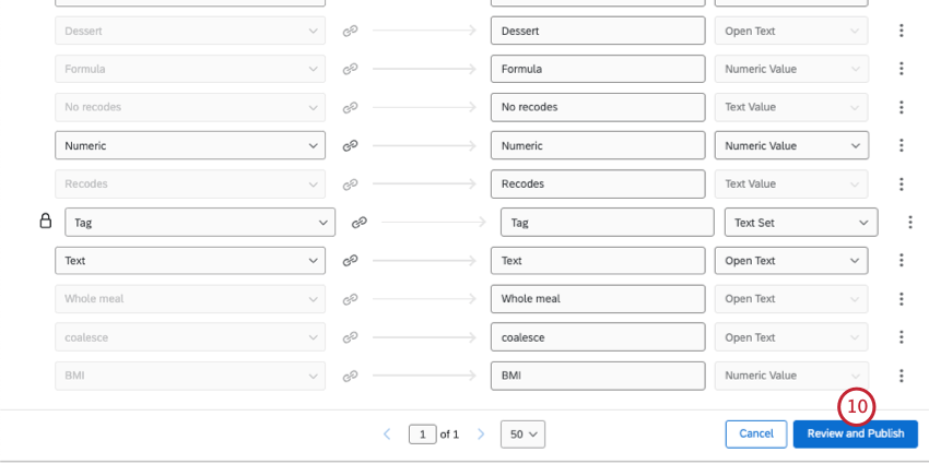 review and publish button