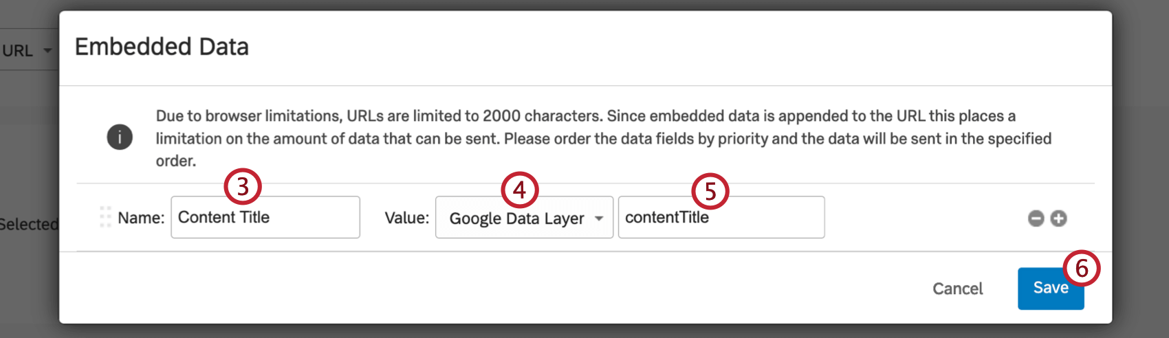 Adding embedded data from a Google data layer value
