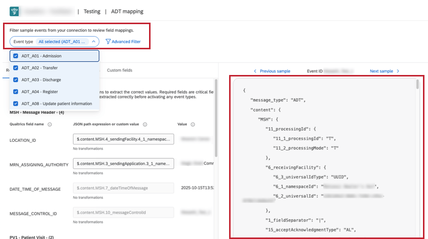 filtering mapper and changing JSON preview that appears