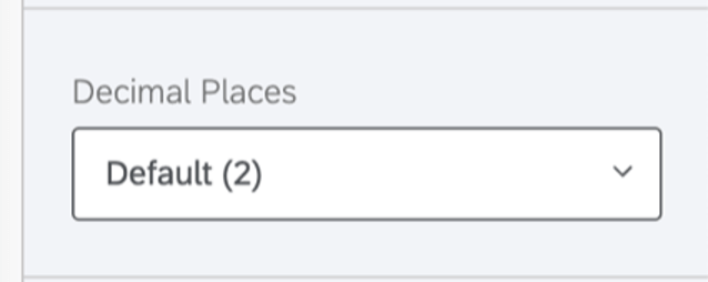 Decimal places dropdown