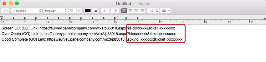 Dummy text highlighted at the end of redirect links