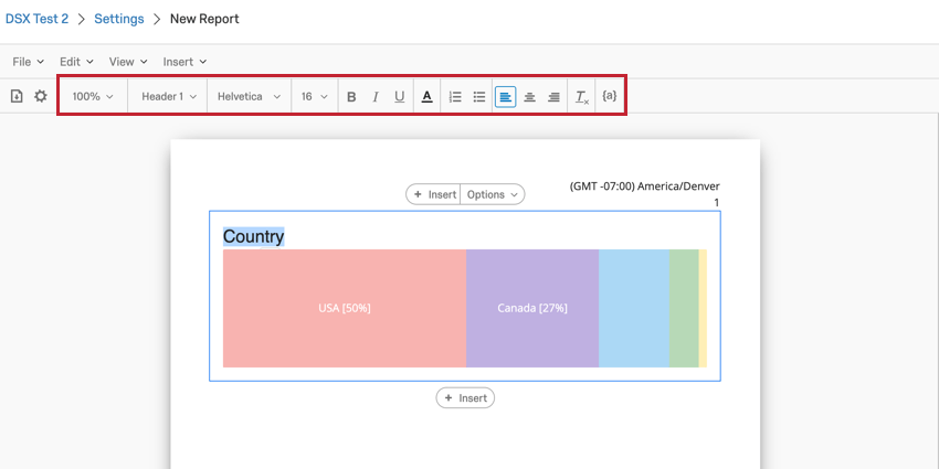 image of the rich content editor used to customize a title