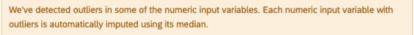 outlier warning message