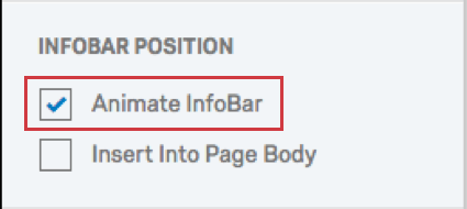 Animate InfoBar option is selected