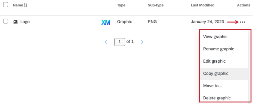3 horizontal dots next to library resource that opens actions menu