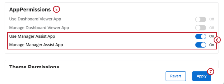 manager assist permissions within user types tab