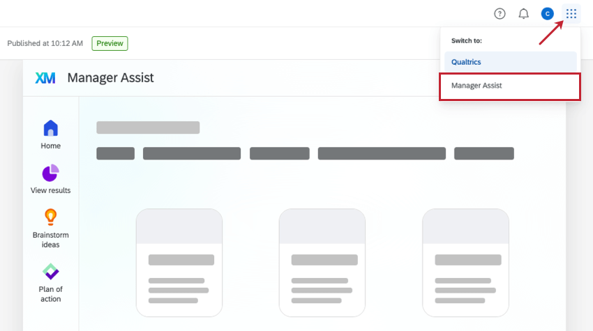 app switcher to access manager assist