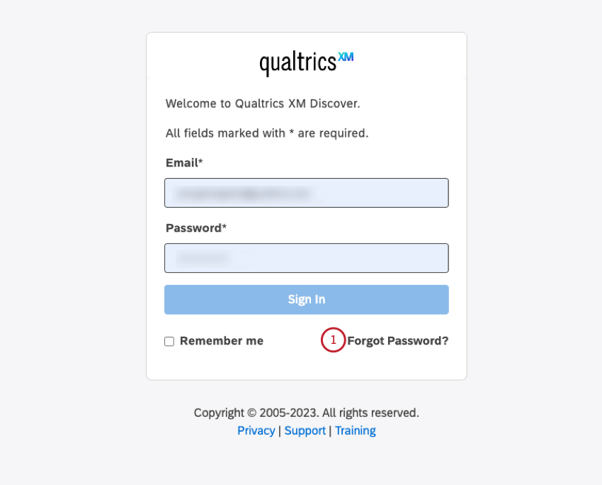 Click the Forgot Password? link on the Studio sign-in page.