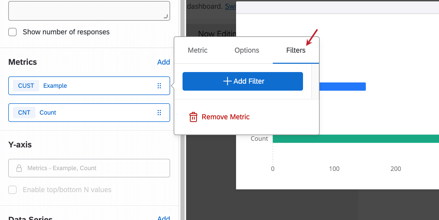Add Filter button in Filters tab