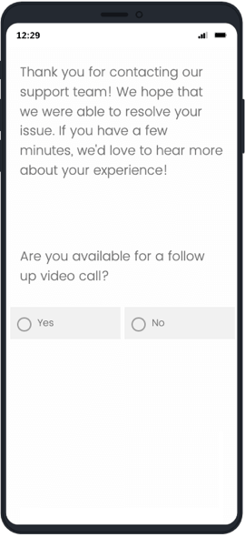 the column list multiple choice question displayed on a mobile device
