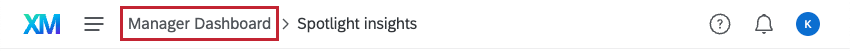 clicking the dashboard name in the top left corner