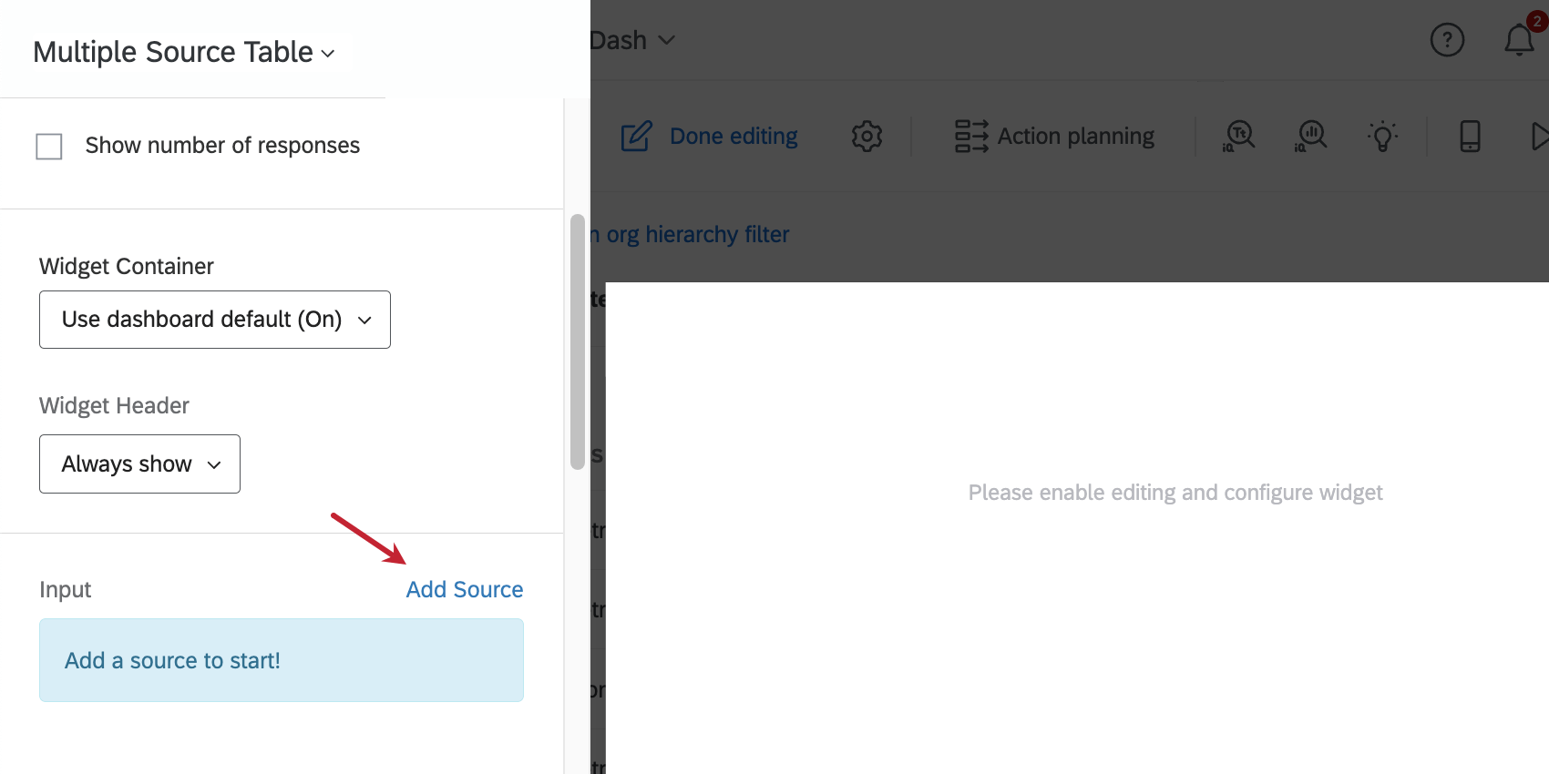adding a source to the widget