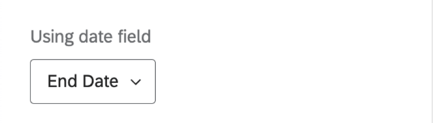 the "using date field" option