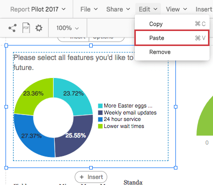 Edit menu expanded with Paste highlighted