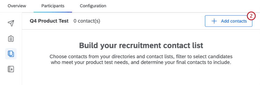 button to add contacts to the recruitment contact list