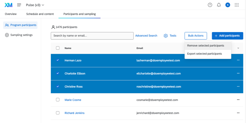 bulk actions