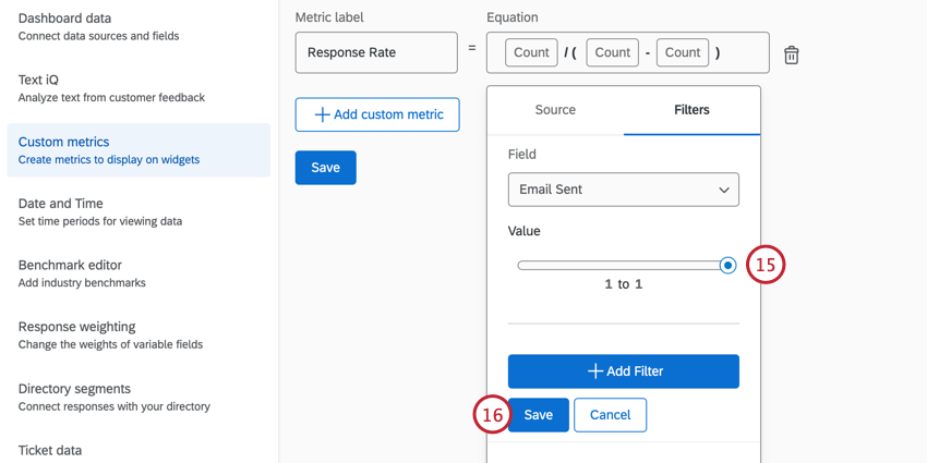 filtering for email sent
