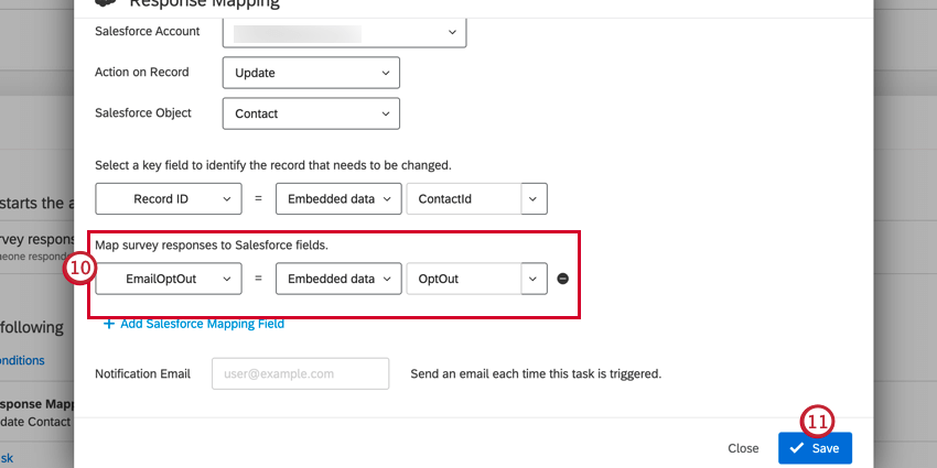 mapping the email opt out field and saving