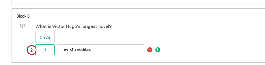 Adding a score of 1 to the left of the answer