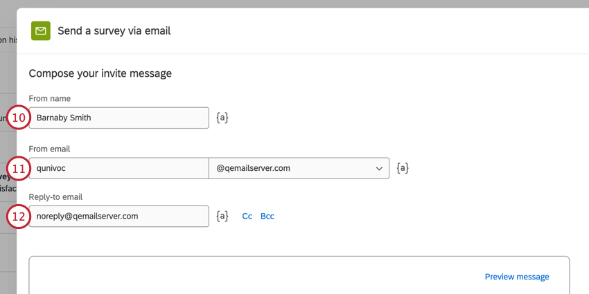 customizing the email sender details