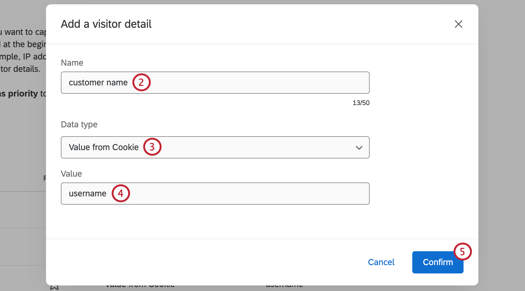configuring visitor details