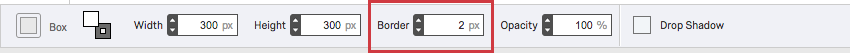 border field in the toolbar along the top