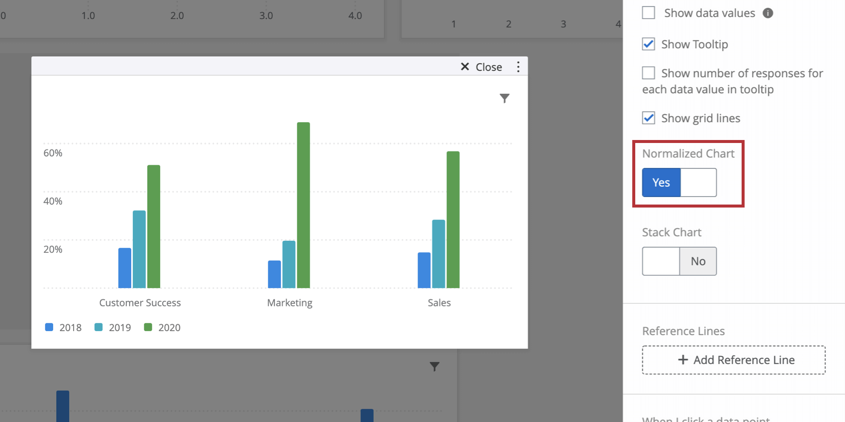 Normalized Chart switch in righthand editing pane