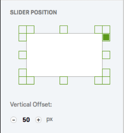 Green grid around the edge of a rectangle representing the webpage. Vertical offset is set to 50px