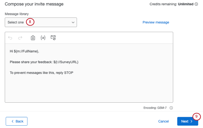 selecting a distribution message