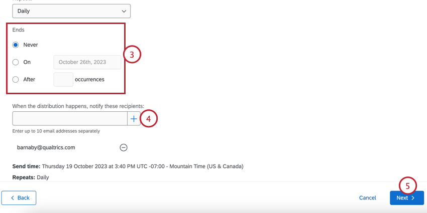 setting up the recurring invite