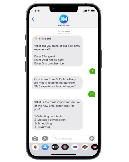 respondent view of a 2-way sms distribution