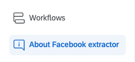image of what the about facebook extractor tab looks like