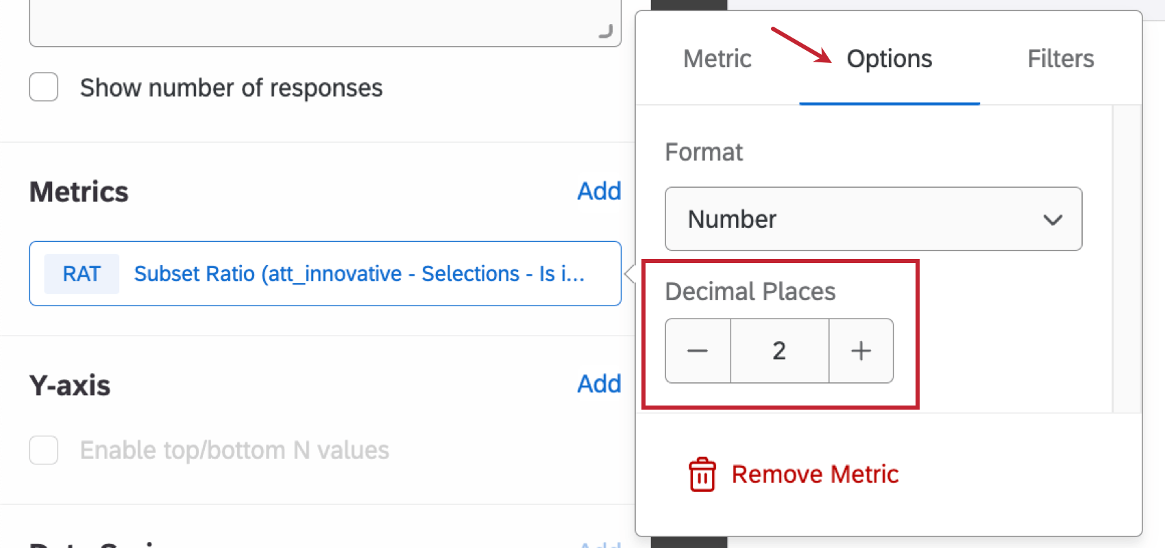 Decimal places in the options menu is indicated; this allows the subset ratio to appear properly in the widget