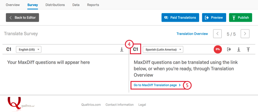 selecting question c1 and then go to maxdiff translation pagee