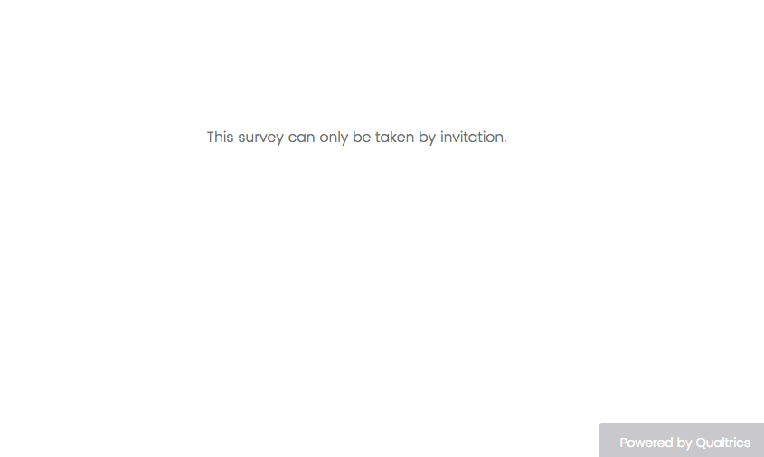 This survey can only be taken by invitation