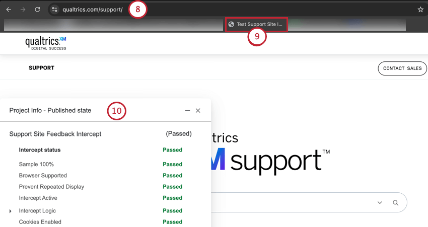 how tests appear on your website