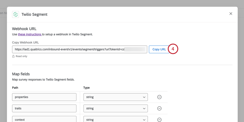 clicking copy url
