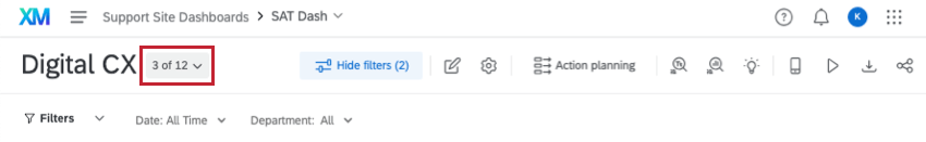 Image of the page numbers on an unpinned page