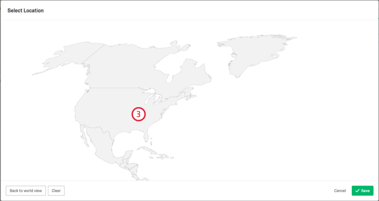 selecting the USA from a north american map