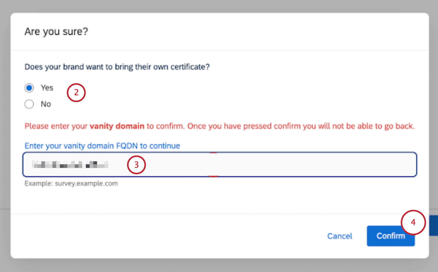 options to bring your own certificate