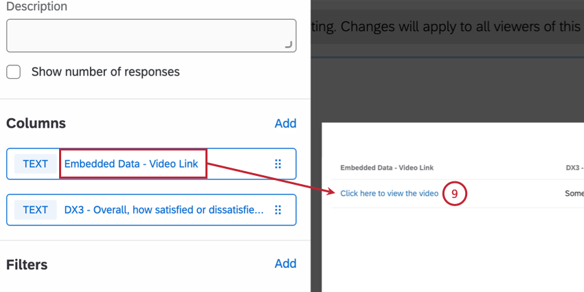 adding the video link to a widget